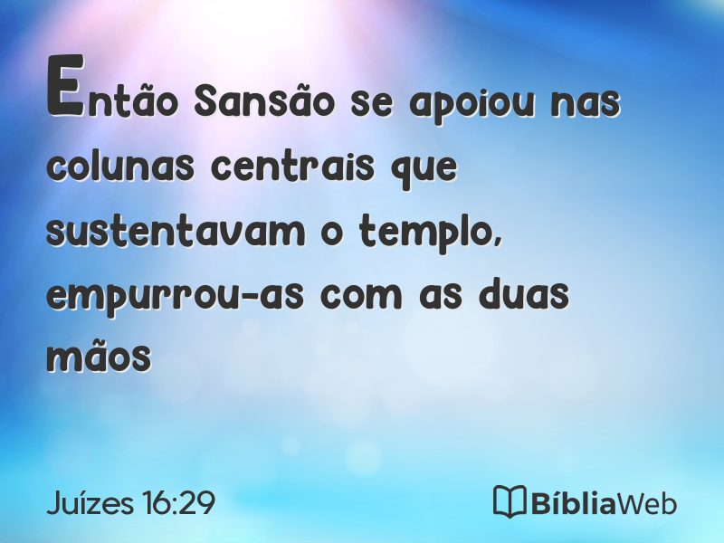 Juízes 16:29 em imagem para compartilhar
