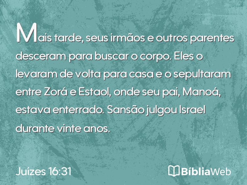 Juízes 16:31 em imagem para compartilhar