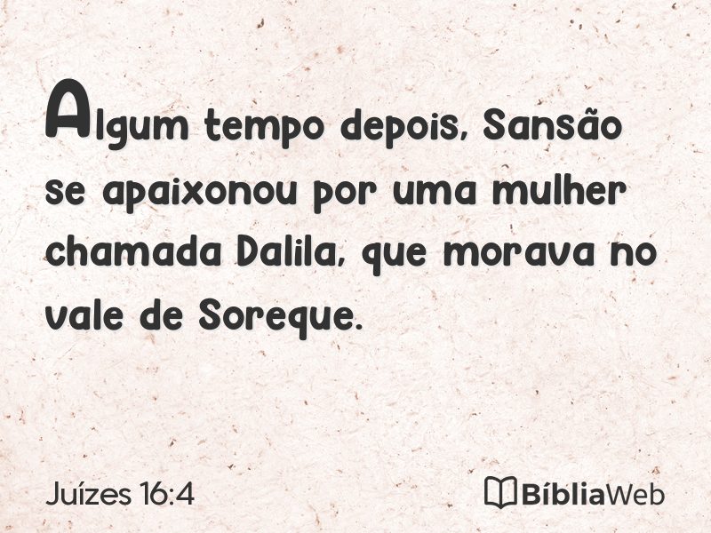 Juízes 16:4 em imagem para compartilhar