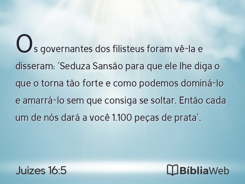 Juízes 16:5 em imagem para compartilhar