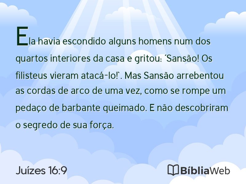 Juízes 16:9 em imagem para compartilhar