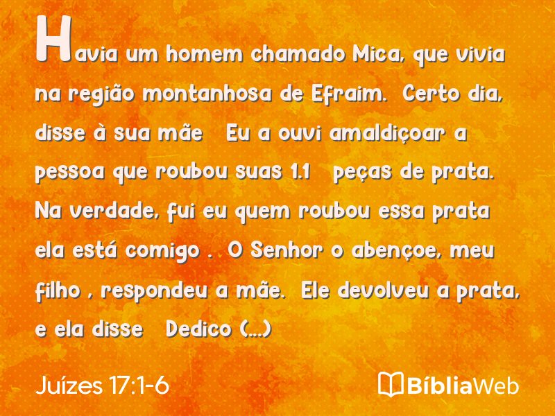 Juízes 17:1-6 em imagem para compartilhar