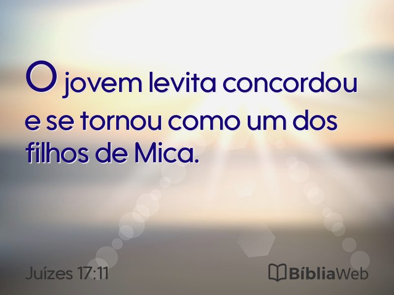 Juízes 17:11 em imagem para compartilhar