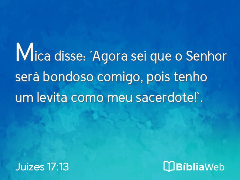 Juízes 17:13 em imagem para compartilhar
