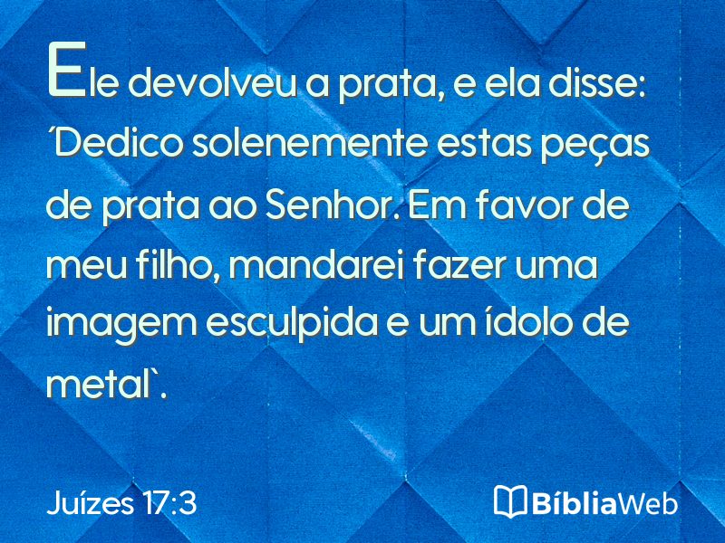 Juízes 17:3 em imagem para compartilhar