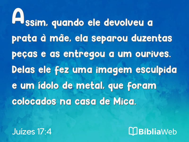 Juízes 17:4 em imagem para compartilhar