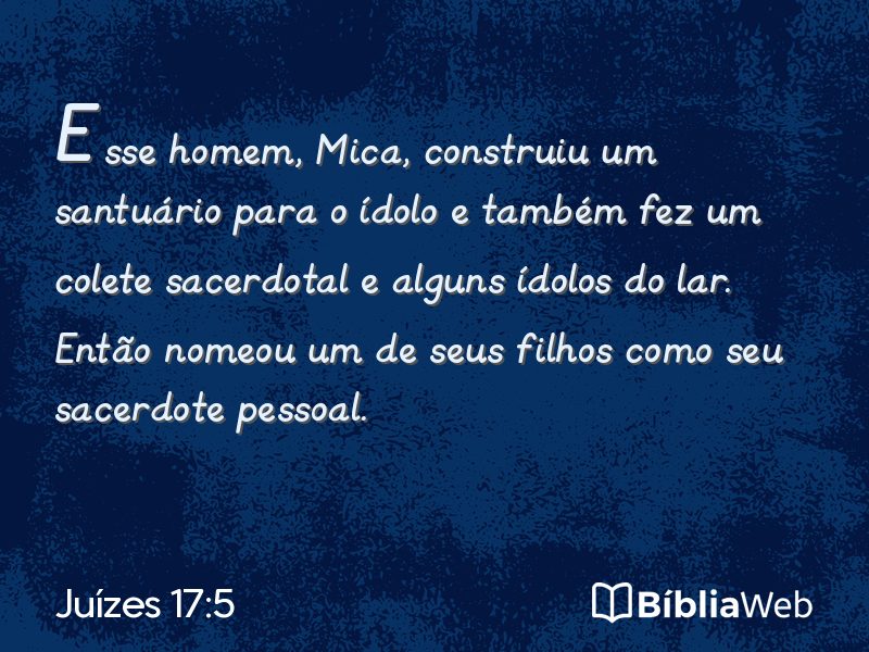 Juízes 17:5 em imagem para compartilhar