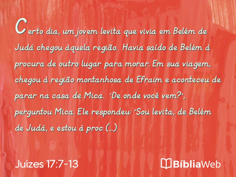 Juízes 17:7-13 em imagem para compartilhar