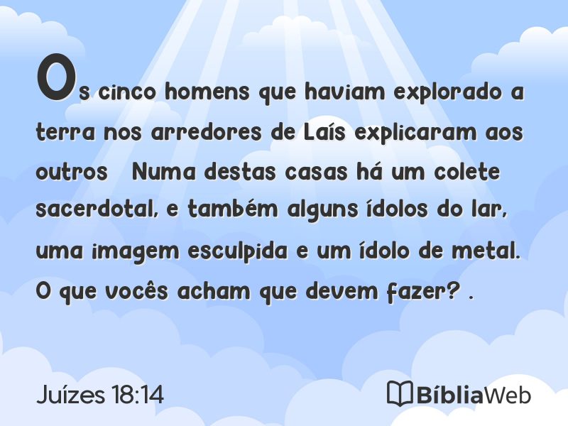Juízes 18:14 em imagem para compartilhar