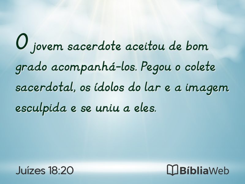 Juízes 18:20 em imagem para compartilhar