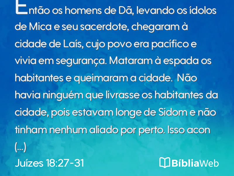 Juízes 18:27-31 em imagem para compartilhar