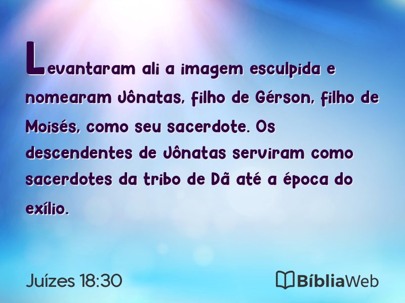 Juízes 18:30 em imagem para compartilhar