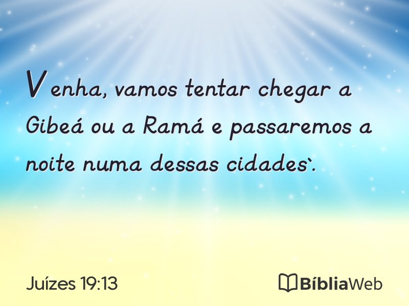Juízes 19:13 em imagem para compartilhar