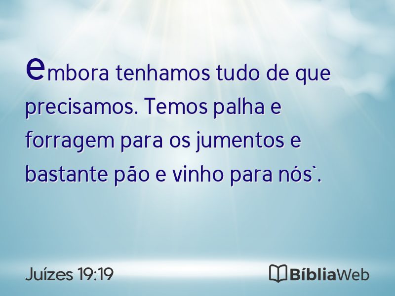 Juízes 19:19 em imagem para compartilhar