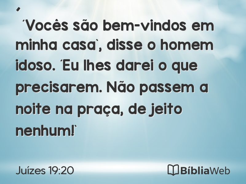 Juízes 19:20 em imagem para compartilhar
