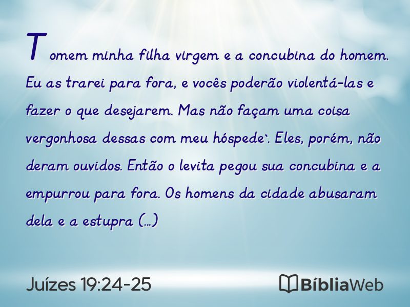 Juízes 19:24-25 em imagem para compartilhar