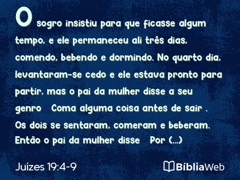 Juízes 19:4-9 em imagem para compartilhar