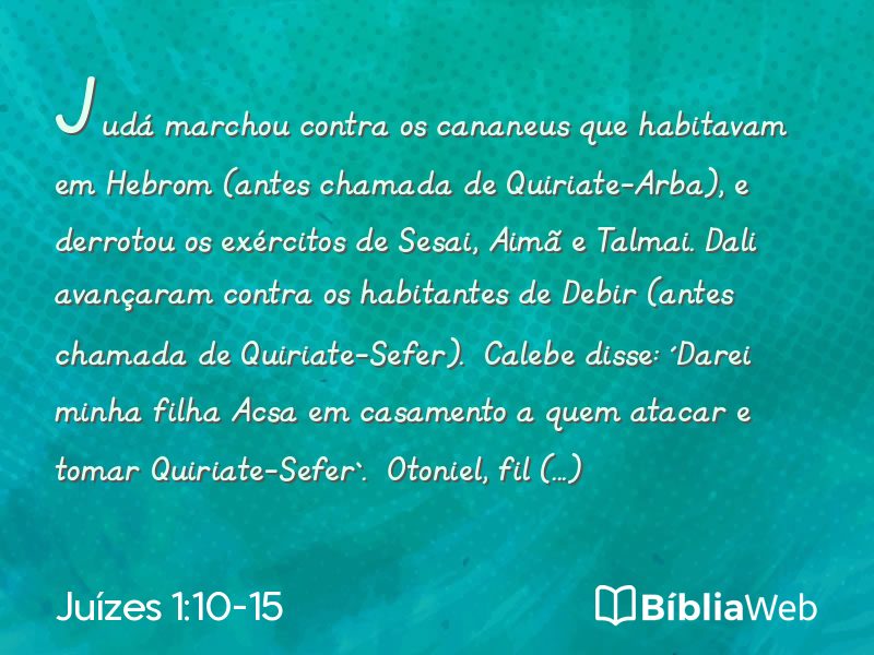 Juízes 1:10-15 em imagem para compartilhar