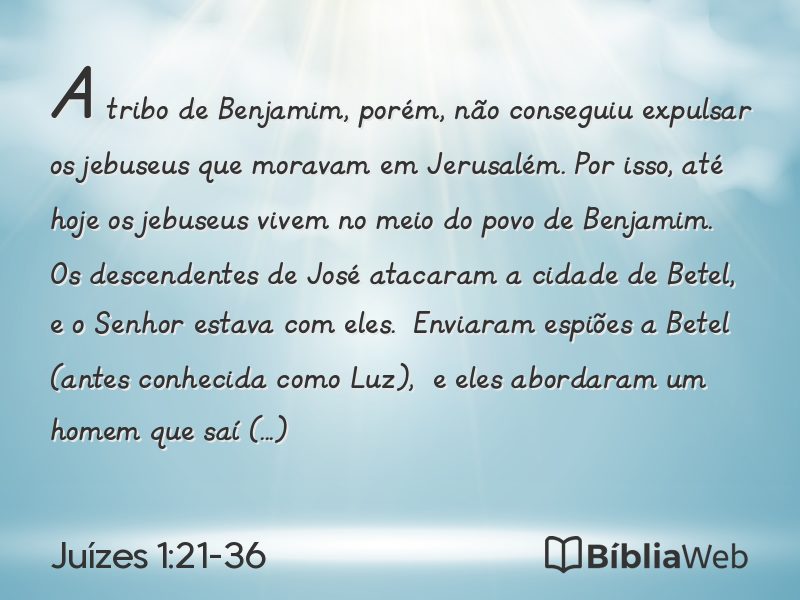 Juízes 1:21-36 em imagem para compartilhar