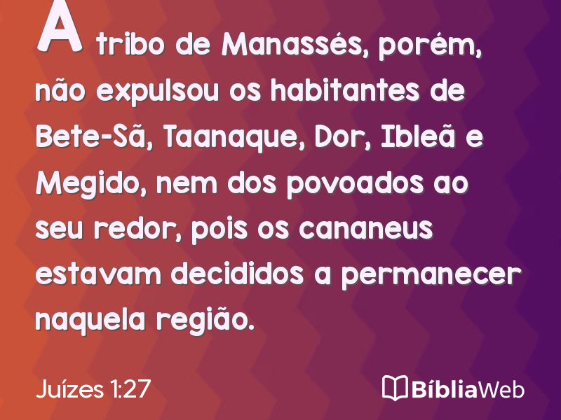 Juízes 1:27 em imagem para compartilhar