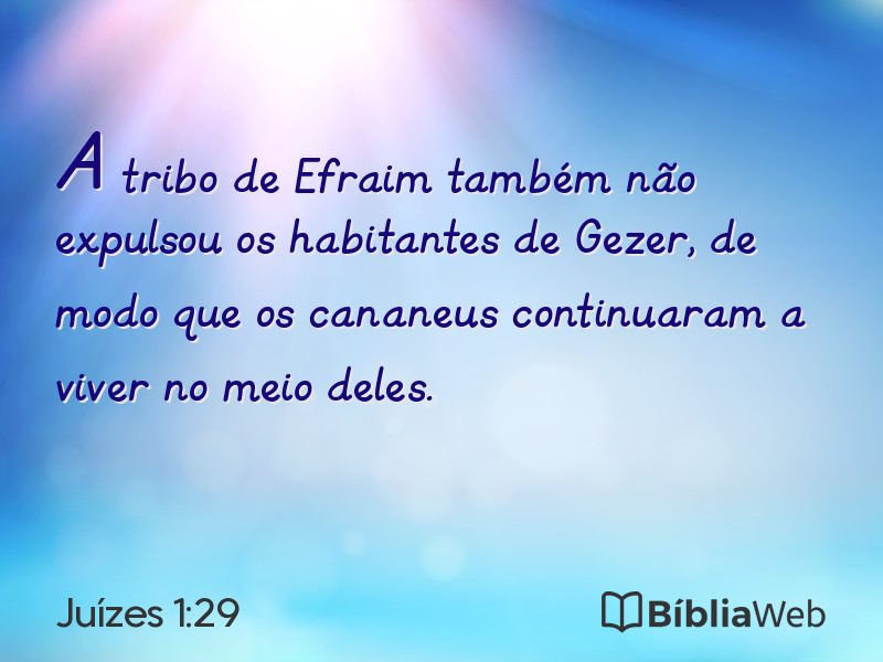 Juízes 1:29 em imagem para compartilhar