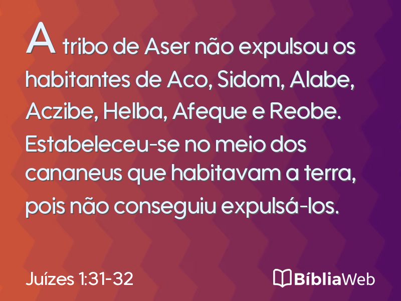 Juízes 1:31-32 em imagem para compartilhar