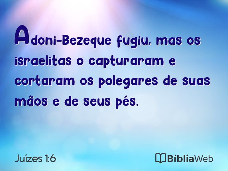 Juízes 1:6 em imagem para compartilhar