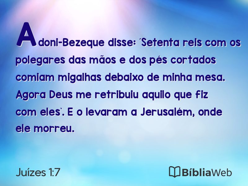 Juízes 1:7 em imagem para compartilhar