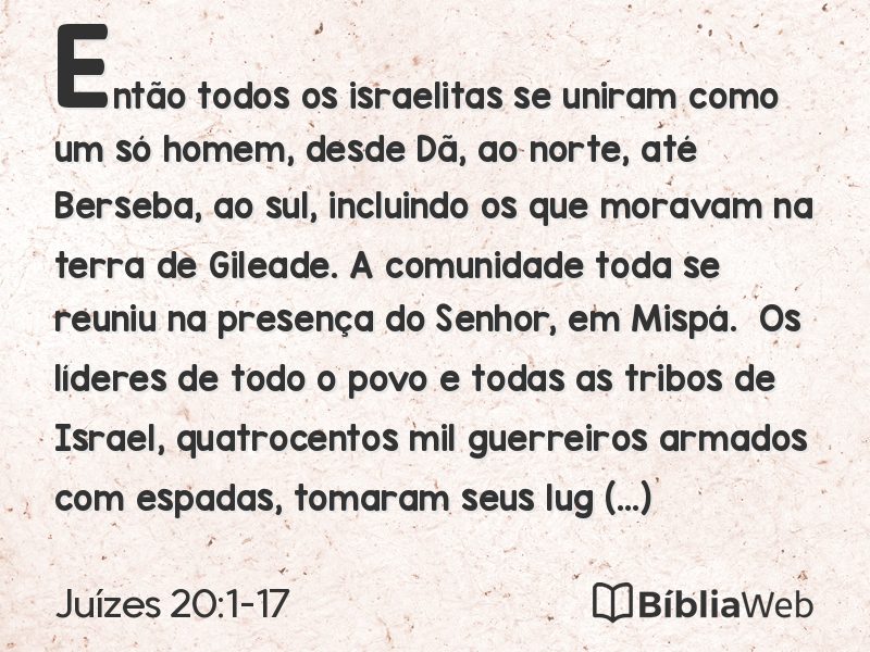 Juízes 20:1-17 em imagem para compartilhar