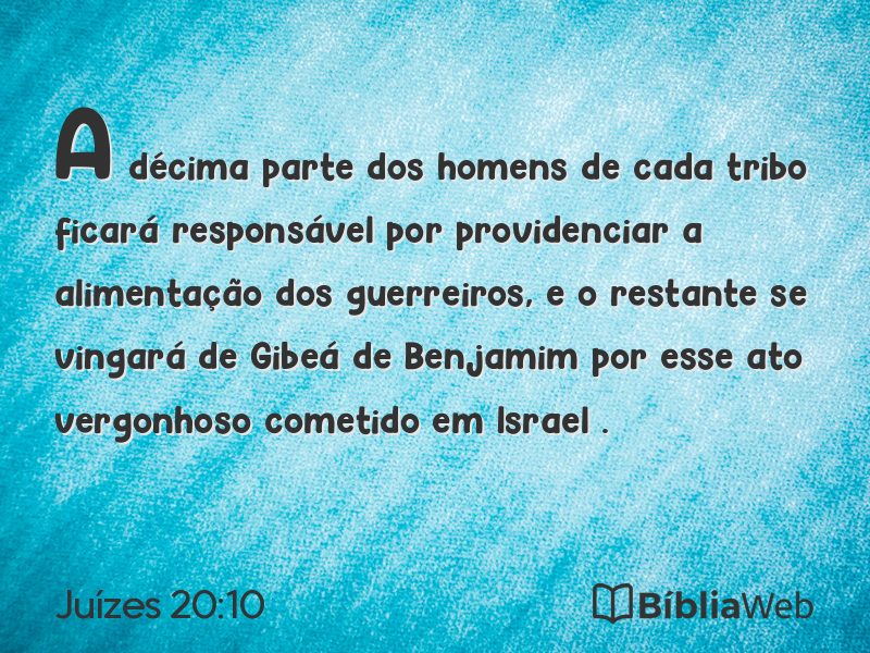 Juízes 20:10 em imagem para compartilhar