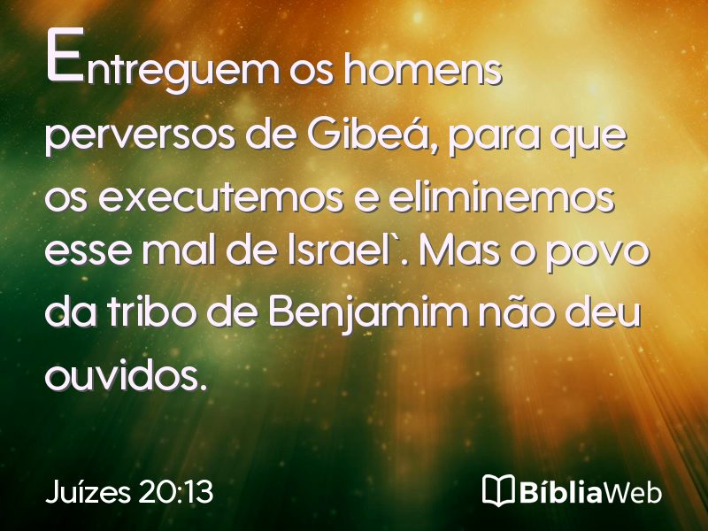 Juízes 20:13 em imagem para compartilhar
