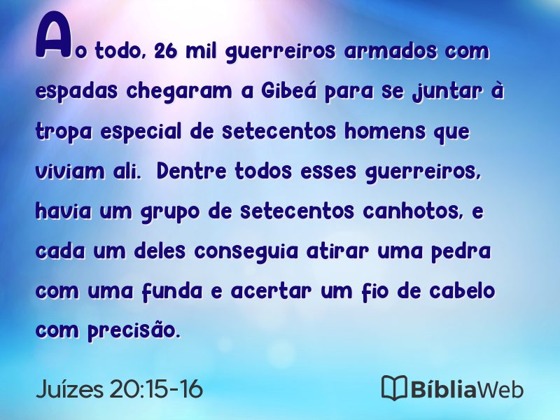 Juízes 20:15-16 em imagem para compartilhar
