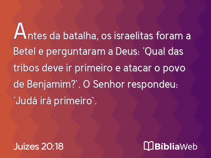Juízes 20:18 em imagem para compartilhar
