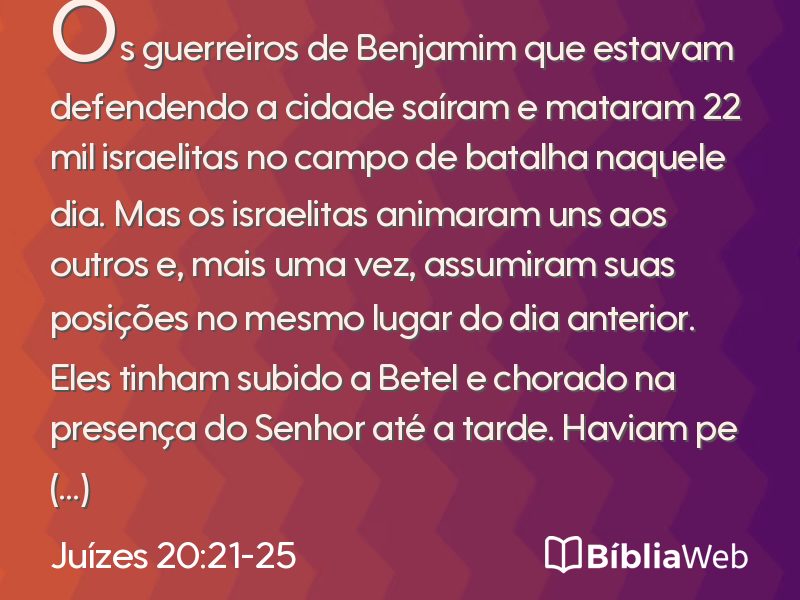 Juízes 20:21-25 em imagem para compartilhar
