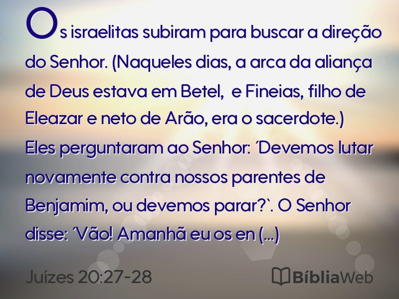 Juízes 20:27-28 em imagem para compartilhar