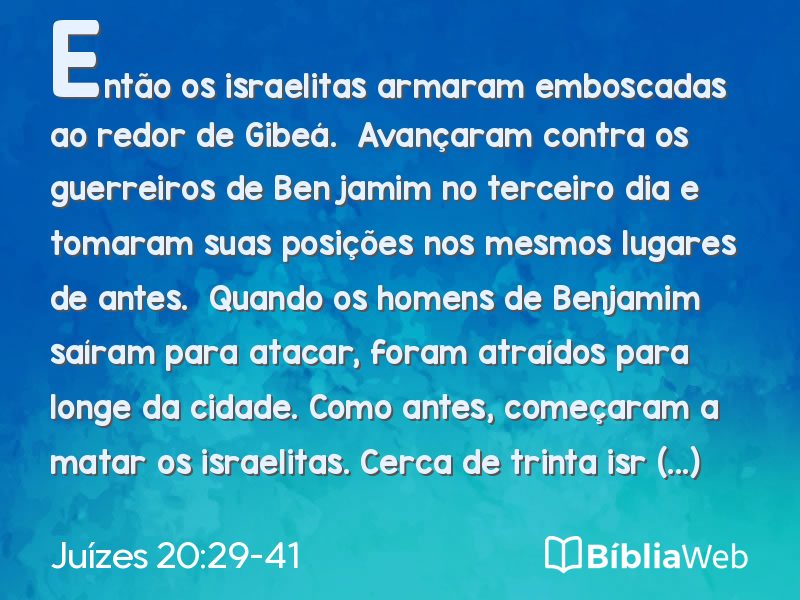 Juízes 20:29-41 em imagem para compartilhar