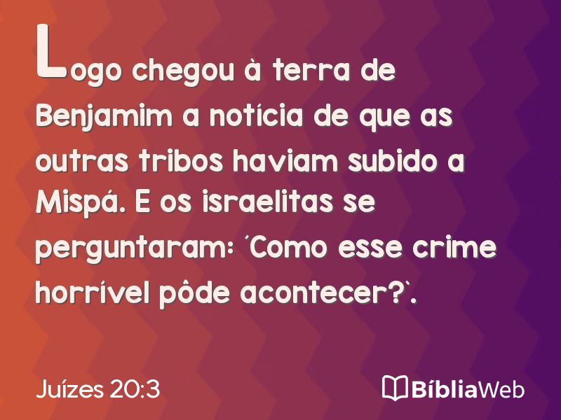 Juízes 20:3 em imagem para compartilhar