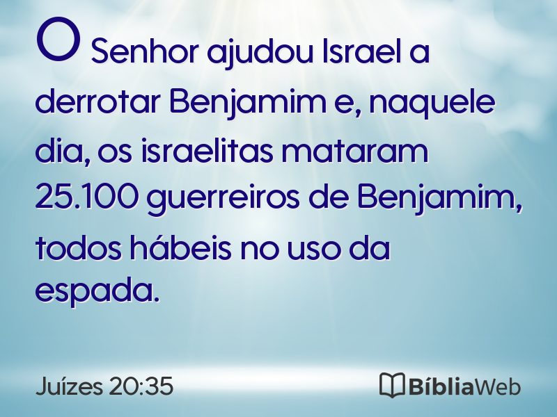 Juízes 20:35 em imagem para compartilhar