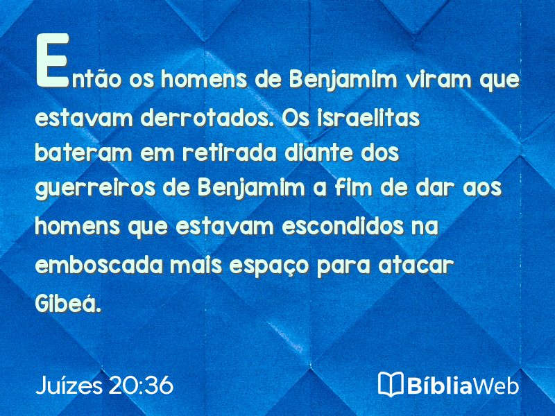 Juízes 20:36 em imagem para compartilhar