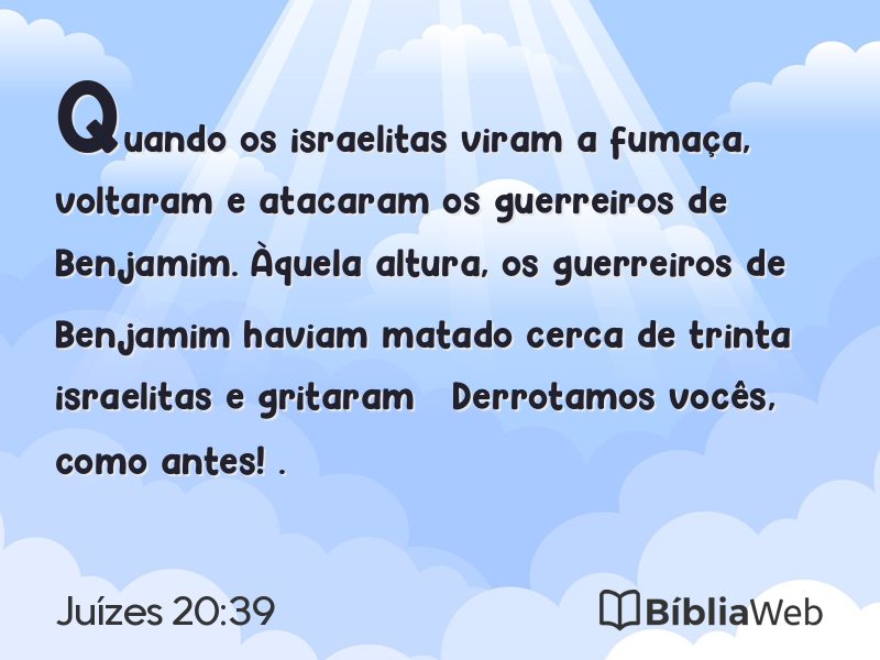 Juízes 20:39 em imagem para compartilhar