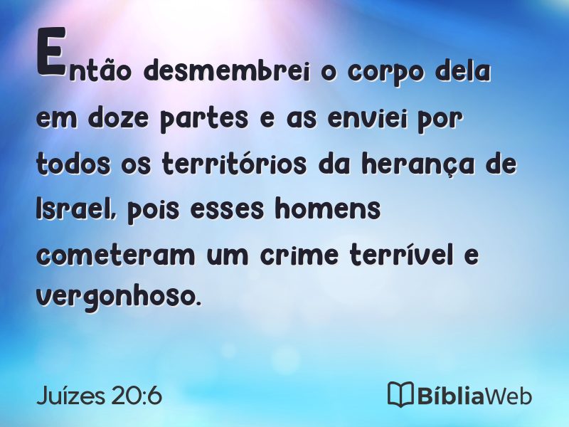 Juízes 20:6 em imagem para compartilhar