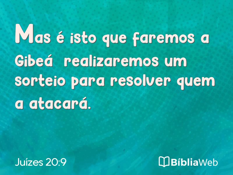 Juízes 20:9 em imagem para compartilhar