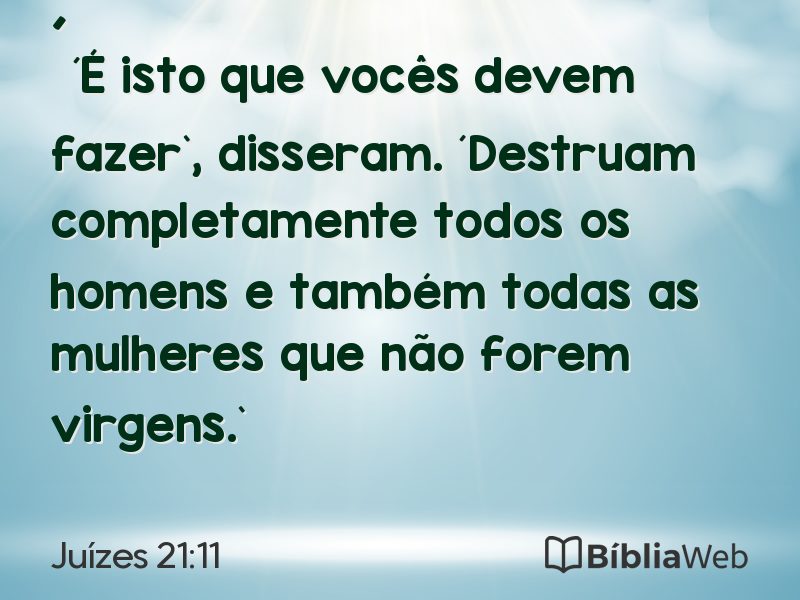 Juízes 21:11 em imagem para compartilhar