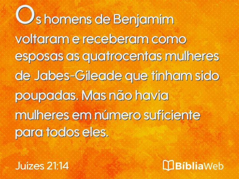 Juízes 21:14 em imagem para compartilhar