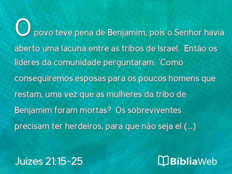 Juízes 21:15-25 em imagem para compartilhar