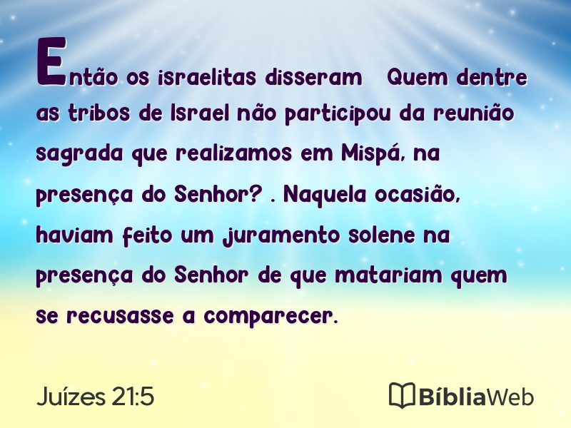 Juízes 21:5 em imagem para compartilhar