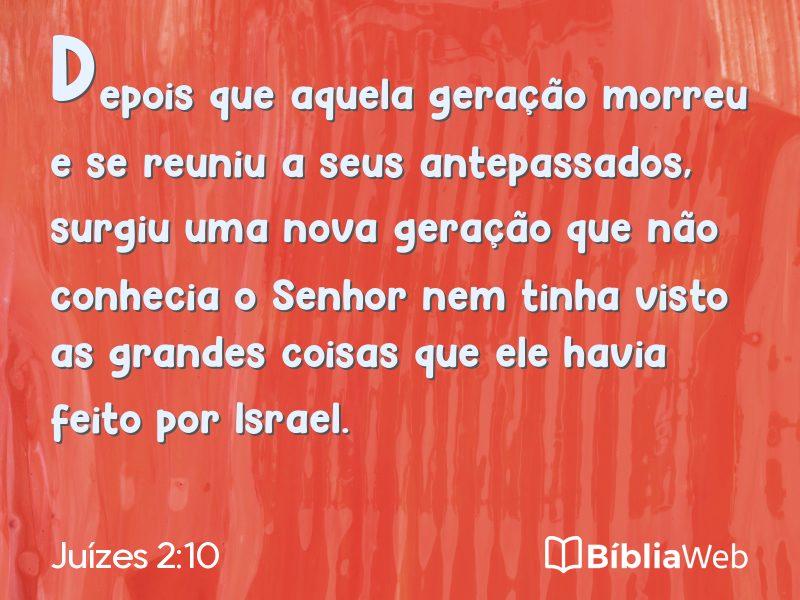 Juízes 2:10 em imagem para compartilhar