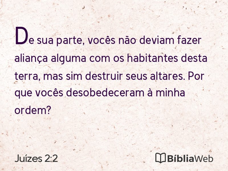 Juízes 2:2 em imagem para compartilhar