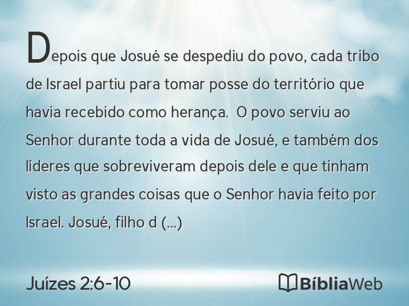 Juízes 2:6-10 em imagem para compartilhar