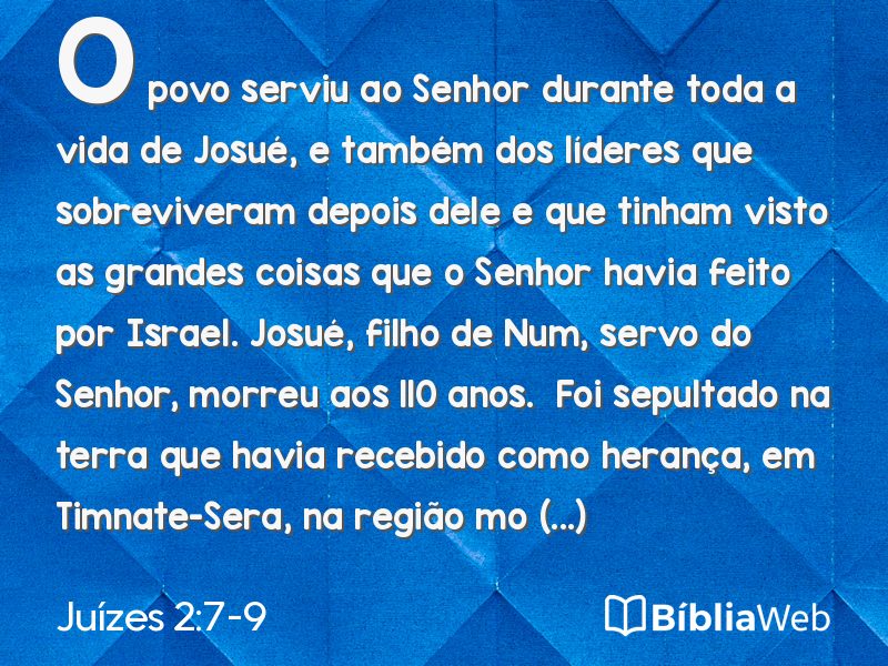Juízes 2:7-9 em imagem para compartilhar